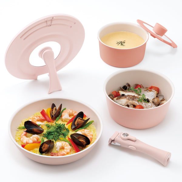 GO TABLE 鍋・フライパン バラエティ6点セット ピンク