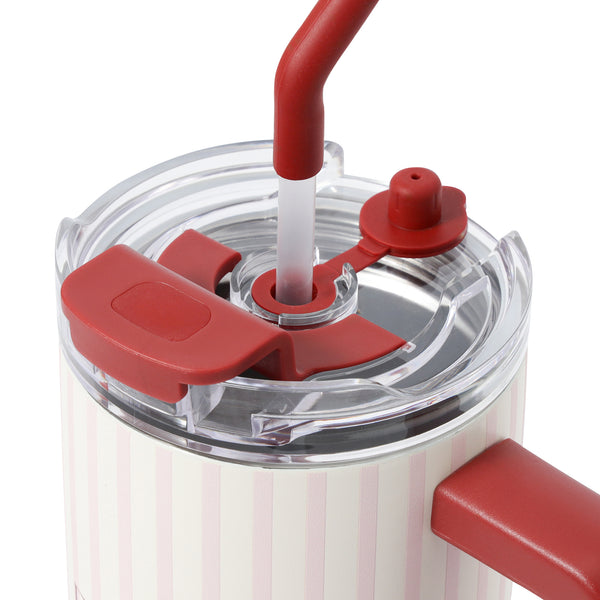 大型ステンレスマグ ストライプ 1100ml ピンク