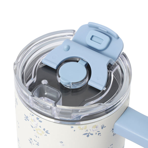 大型ステンレスマグ 小花 1100ml ブルー
