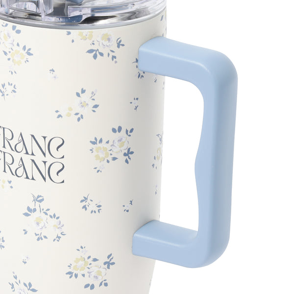 大型ステンレスマグ 小花 1100ml ブルー