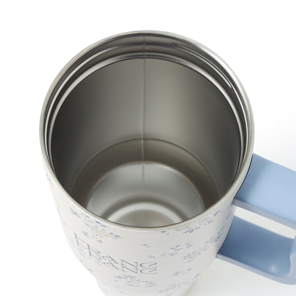 大型ステンレスマグ 小花 1100ml ブルー