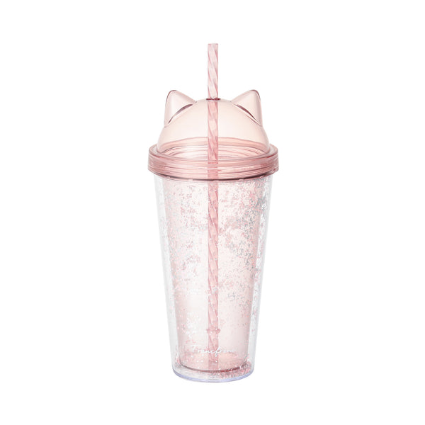 キャット プラスチックタンブラー ピンク