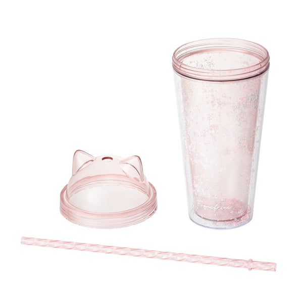 キャット プラスチックタンブラー ピンク