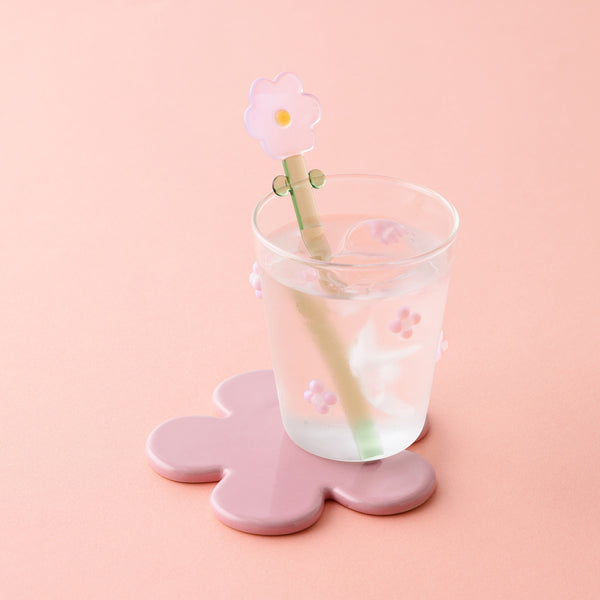 ガラスフラワーマドラー ピンク