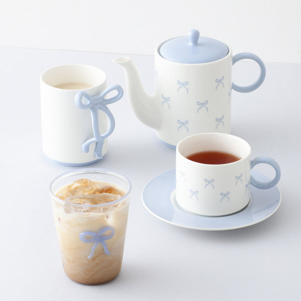 リボン カップ&ソーサー ブルー