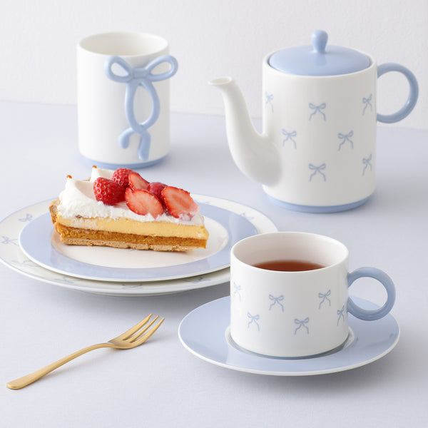 リボン カップ&ソーサー ブルー