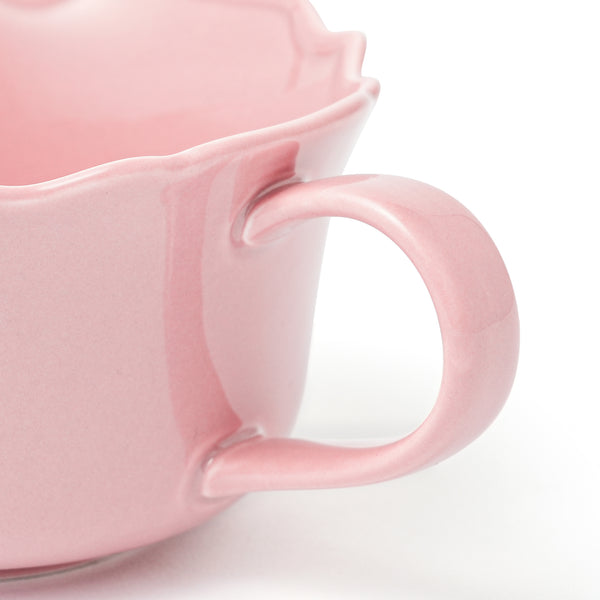 フラワーリム スープカップ ピンク
