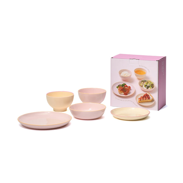 オルディカラフル しっかりごはん 食器5点セット ピンク