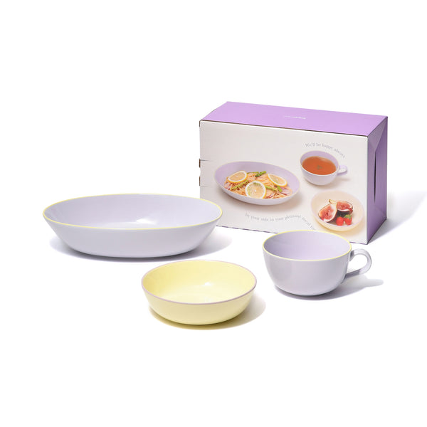 オルディカラフル かんたんごはん 食器3点セット パープル