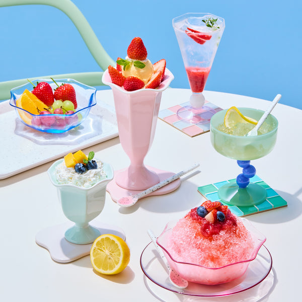 カラーリム ガラスプレート ピンク