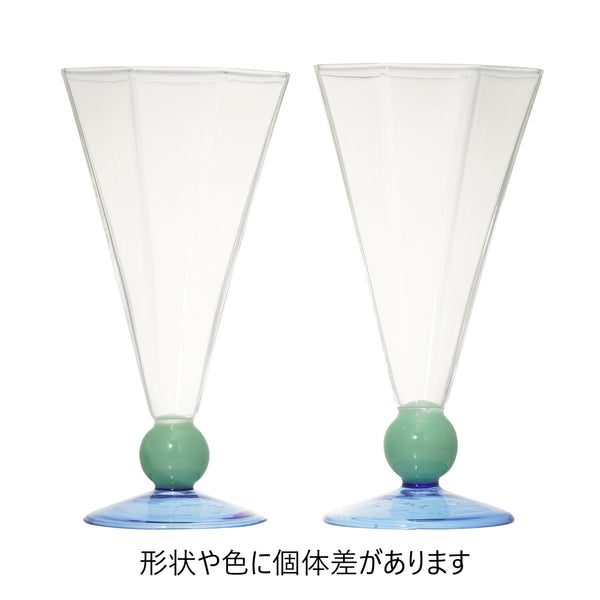 バイカラー サークル ステムグラス グリーン×ブルー