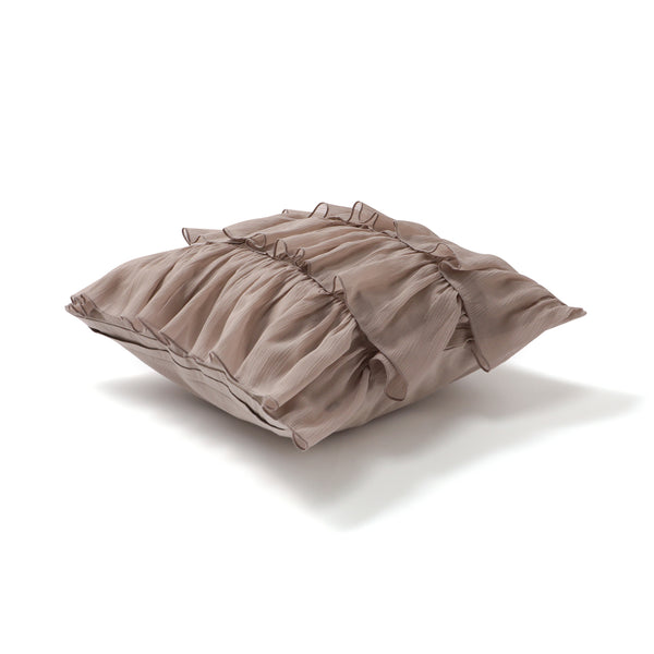 シフォンフリル  クッションカバー 450×450 グレー（A-039）