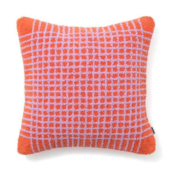 タフトプラッド クッションカバー 45×45 オレンジ（035）