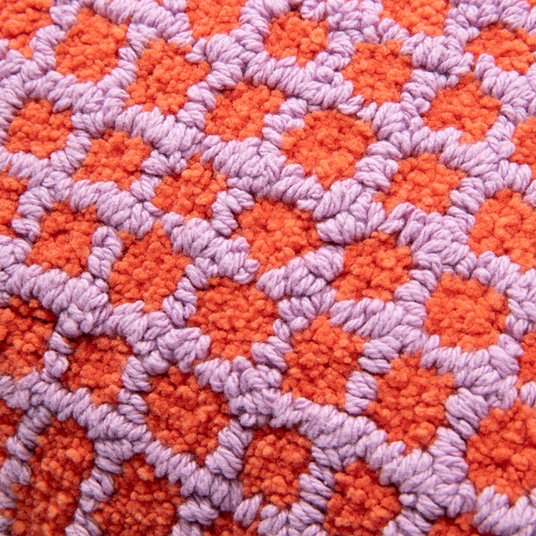 タフトプラッド クッションカバー 45×45 オレンジ（035）