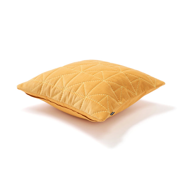 ジオメトリックキルト クッションカバー 45×45 イエロー（049）