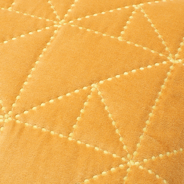 ジオメトリックキルト クッションカバー 45×45 イエロー（049）