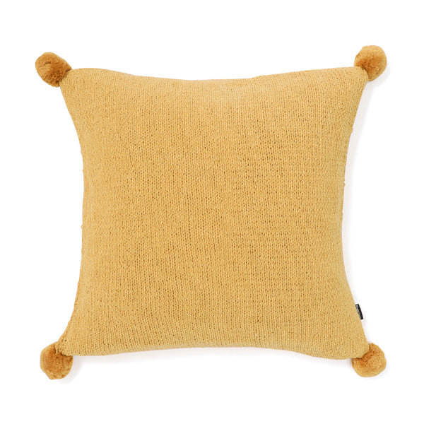 ポンポンニット クッションカバー 45×45 イエロー（060）