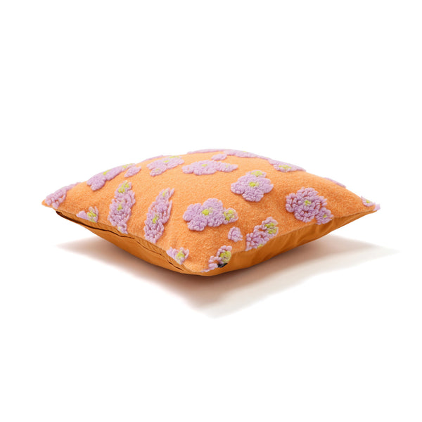 フラワーボア クッションカバー 45×45 オレンジ（083）