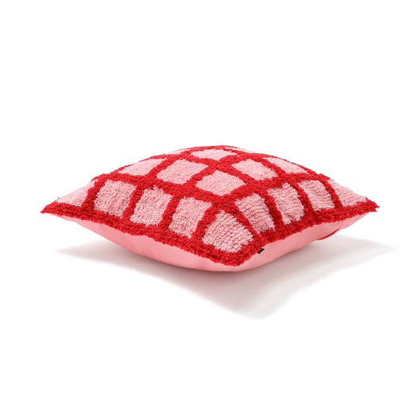 タフトアート クッションカバー 450×450 レッド×ピンク（D-028）