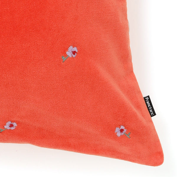 EMBフラワー クッションカバー 450×450 オレンジ（D-052）