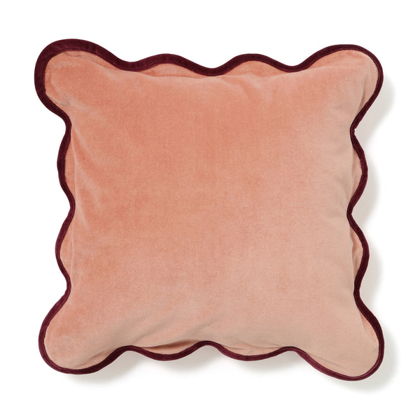 ベルベットウェーブ クッションカバー 450×450 ピンク（044）