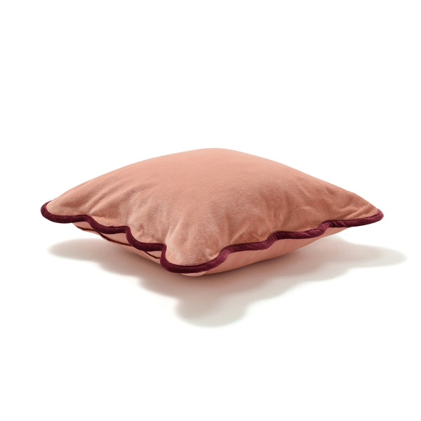 ベルベットウェーブ クッションカバー 450×450 ピンク（044）