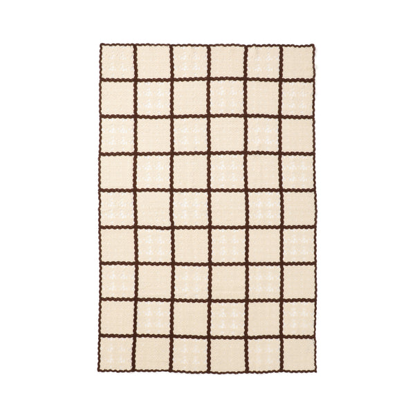 オータムフラワー クロシェ スロー（ひざ掛け）1000×1500 アイボリー
