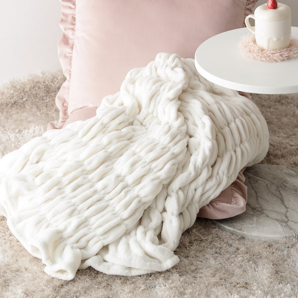 WARMY CICA リップル ブランケット（毛布） シングル 1400×2000 アイボリー