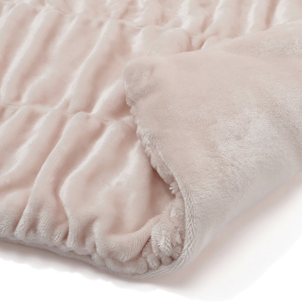 【オンラインショップ限定】WARMY 中わた入りブランケット リップル（毛布） ダブル 1800×2000 ピンク