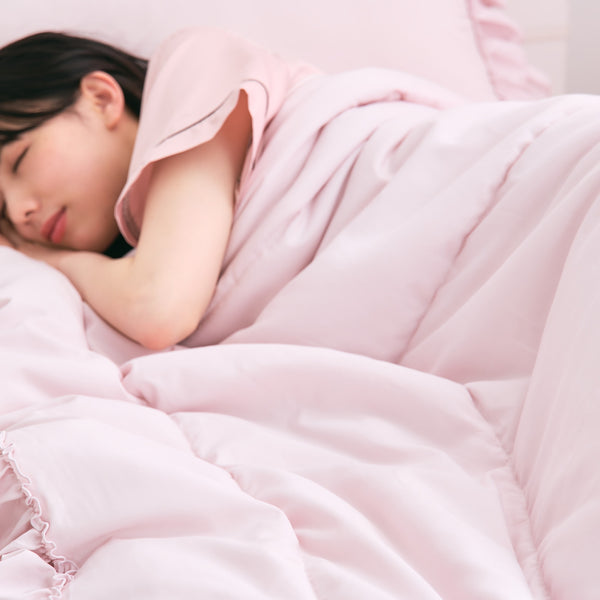 【2025年モデル】【オンライン限定】ふわろ 夏でもひんやりもちもち 肌掛けふとん フリル ダブル ピンク
