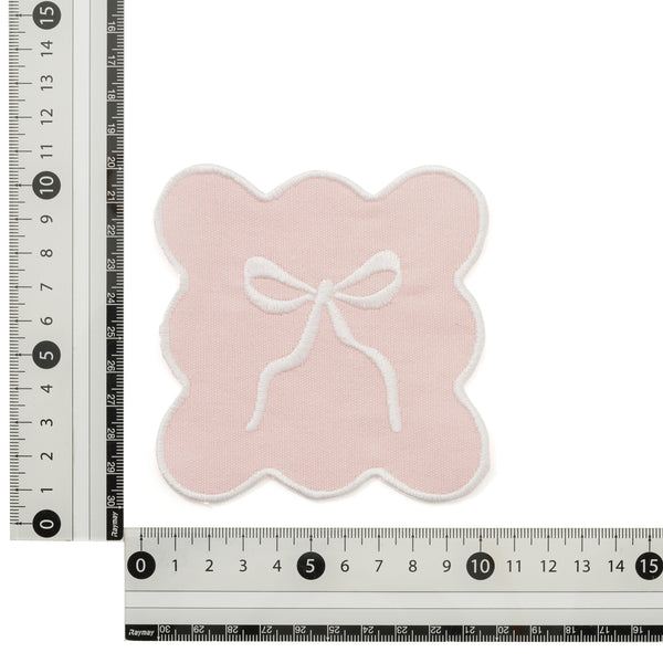 刺繍リボン コースター ピンク