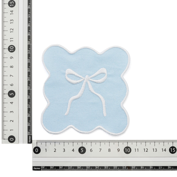 刺繍リボン コースター ブルー