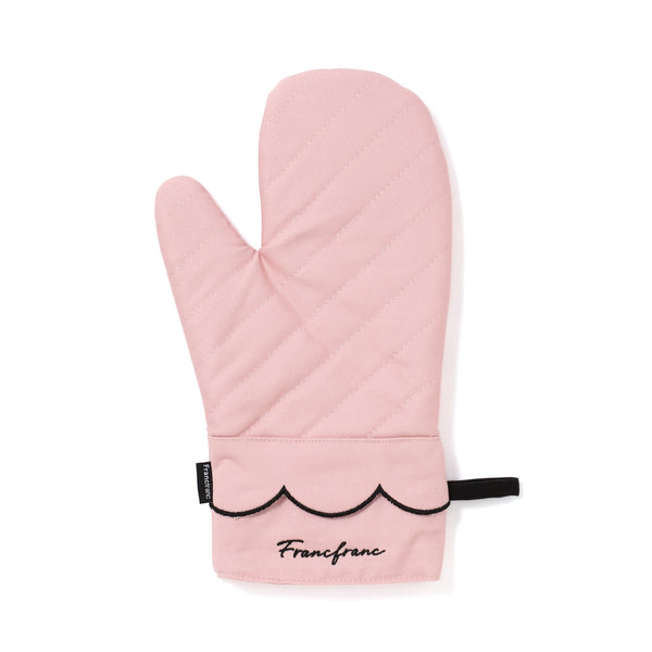 スカラップ ミトン ピンク