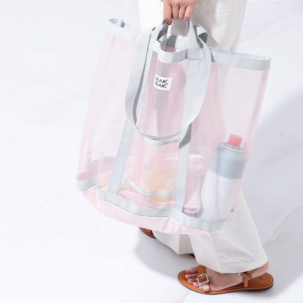 メッシュランドリーバッグ ベージュ