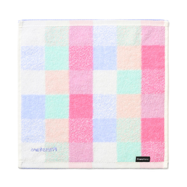 バロット抗菌防臭ハンカチ ミックスチェック ブルー