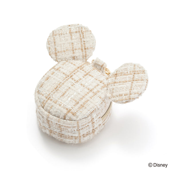 ディズニー ミッキーフェイス バッグチャームエコバッグ ベージュ