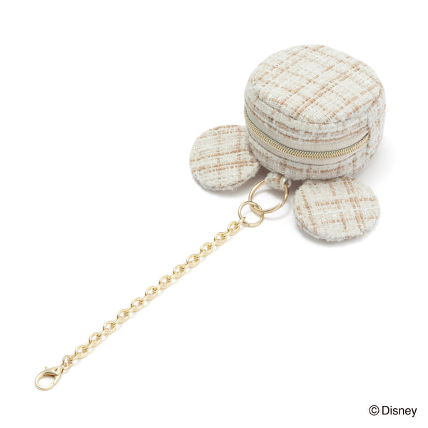 ディズニー ミッキーフェイス バッグチャームエコバッグ ベージュ
