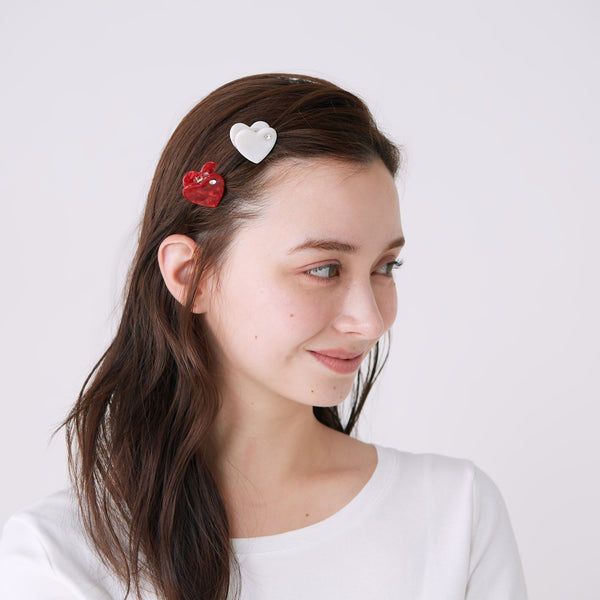 ハート 前髪&ミニヘアクリップセット