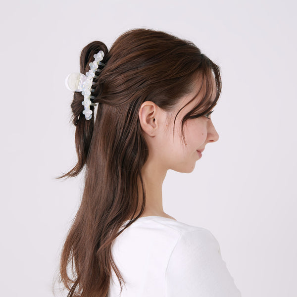 フラワー ヘアクリップ ホワイト