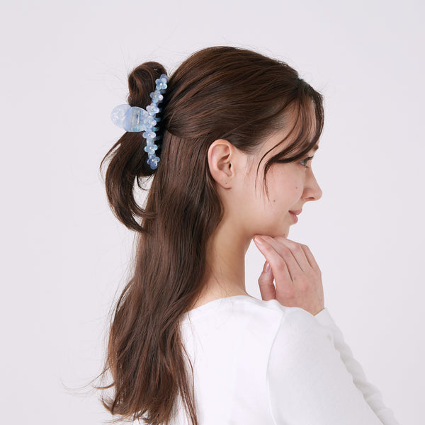 フラワー ヘアクリップ ライトブルー