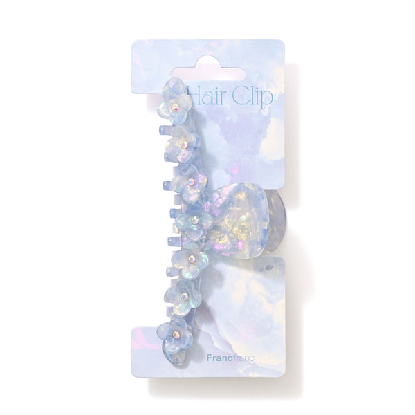 フラワー ヘアクリップ ライトブルー