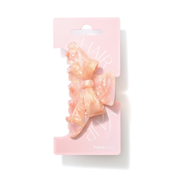 リボンヘアクリップ ピンク