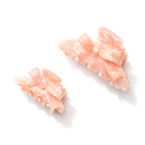 リボンヘアクリップ ピンク