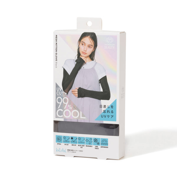 UV クールメッシュ指ぬきグローブ ブラック