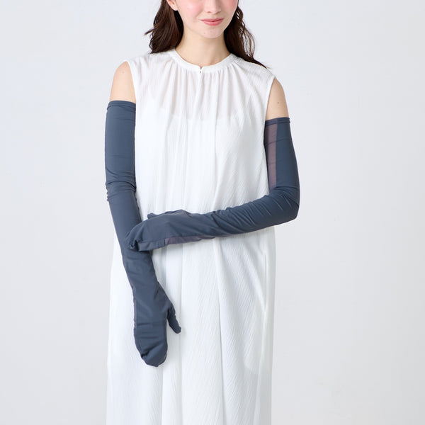 UV クールメッシュ指ぬきグローブ ダークグレー