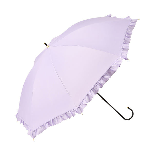 【2024年モデル】遮光 クラシックフリル 長傘 50cm パープル（晴雨兼用）