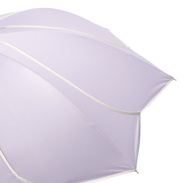バイカラーパイピング 長傘 50cm パープル（晴雨兼用）