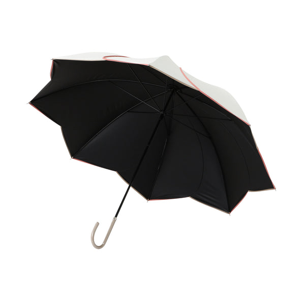 遮光 バイカラーパイピング 長傘 58cm ホワイト（晴雨兼用）
