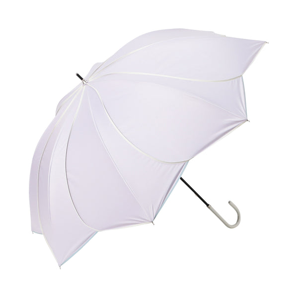 遮光 バイカラーパイピング 長傘 58cm パープル（晴雨兼用）