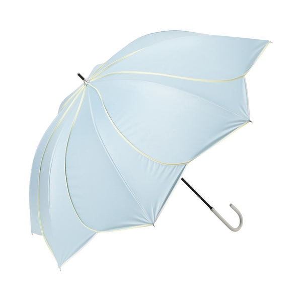 遮光 バイカラーパイピング 長傘 58cm グリーン（晴雨兼用）
